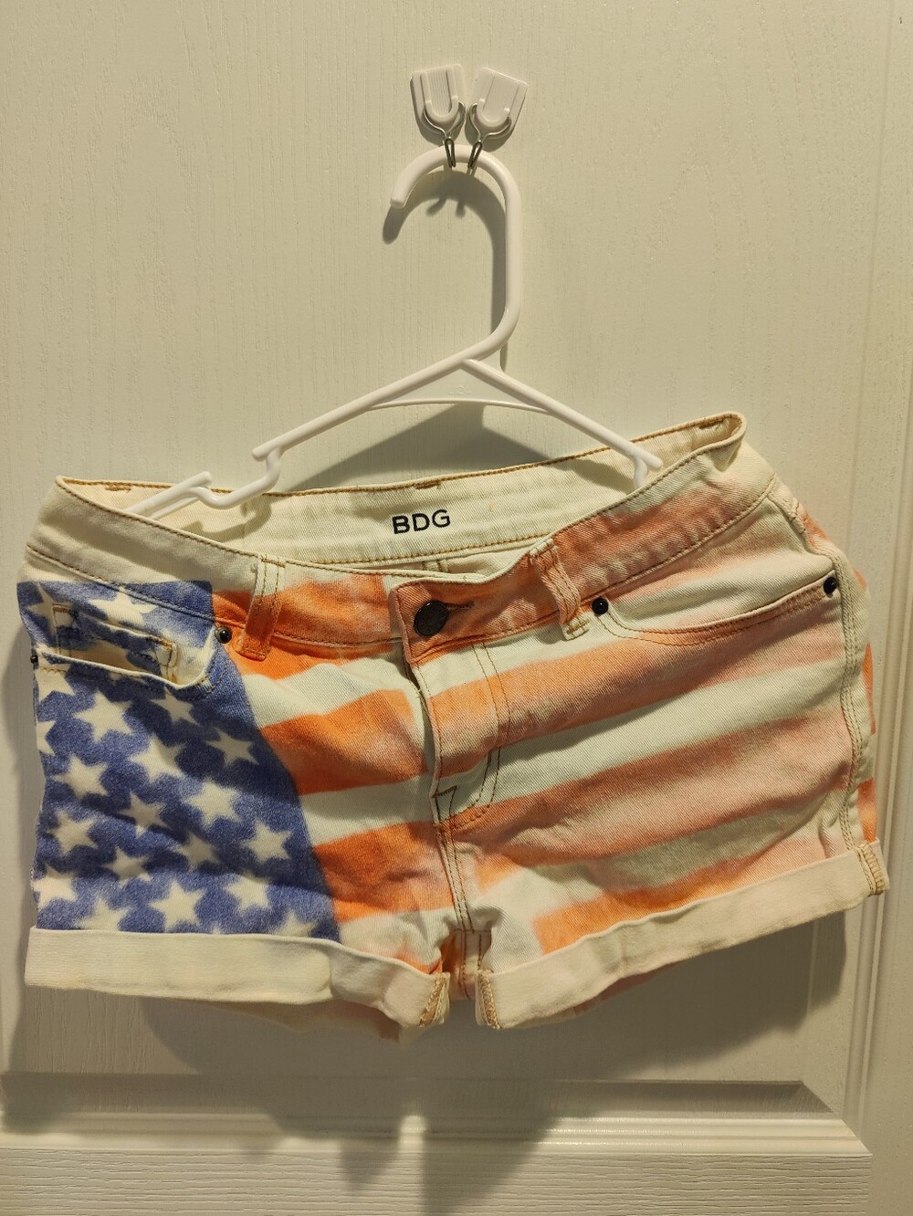 BDG Urban Outfitters USA American Flag White Denim Shorts